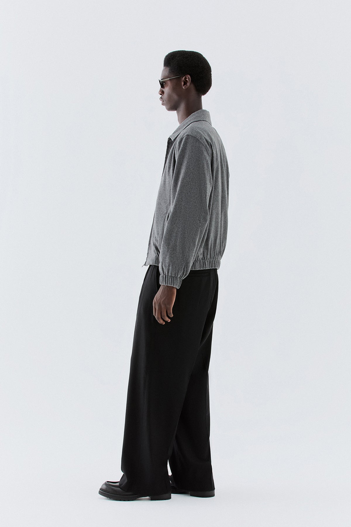 Pantaloni coulisse in lana - Nero