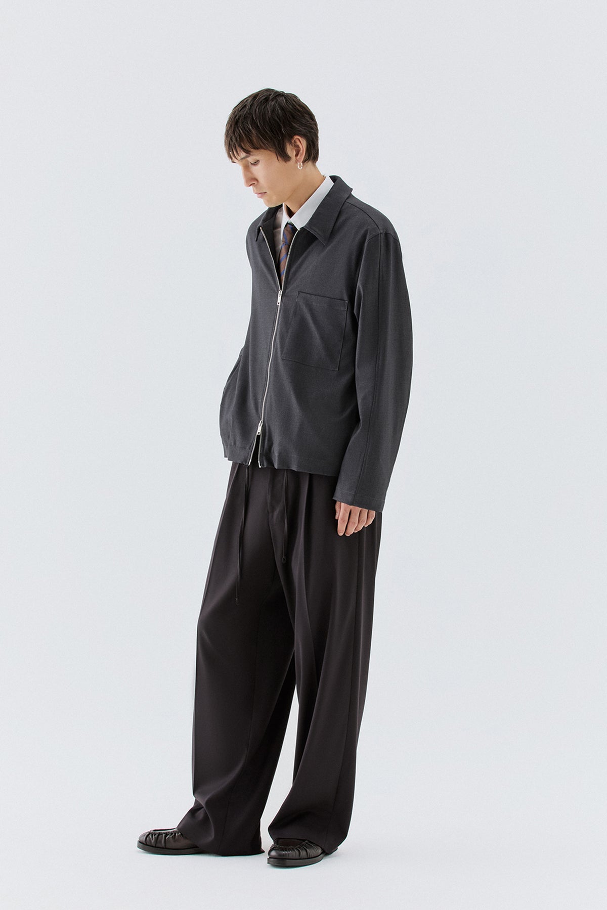 Giubbotto con zip - Grigio