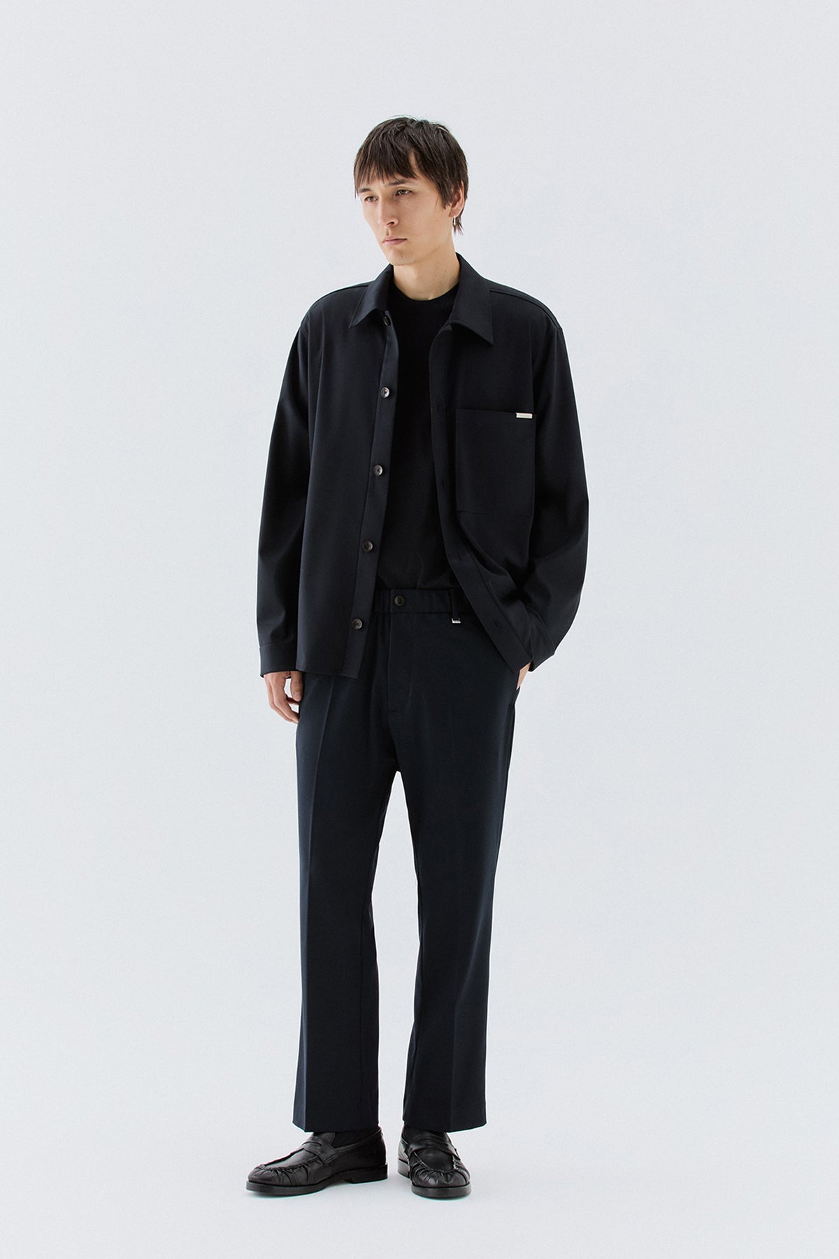 Pantaloni dritti con elastico - Blu