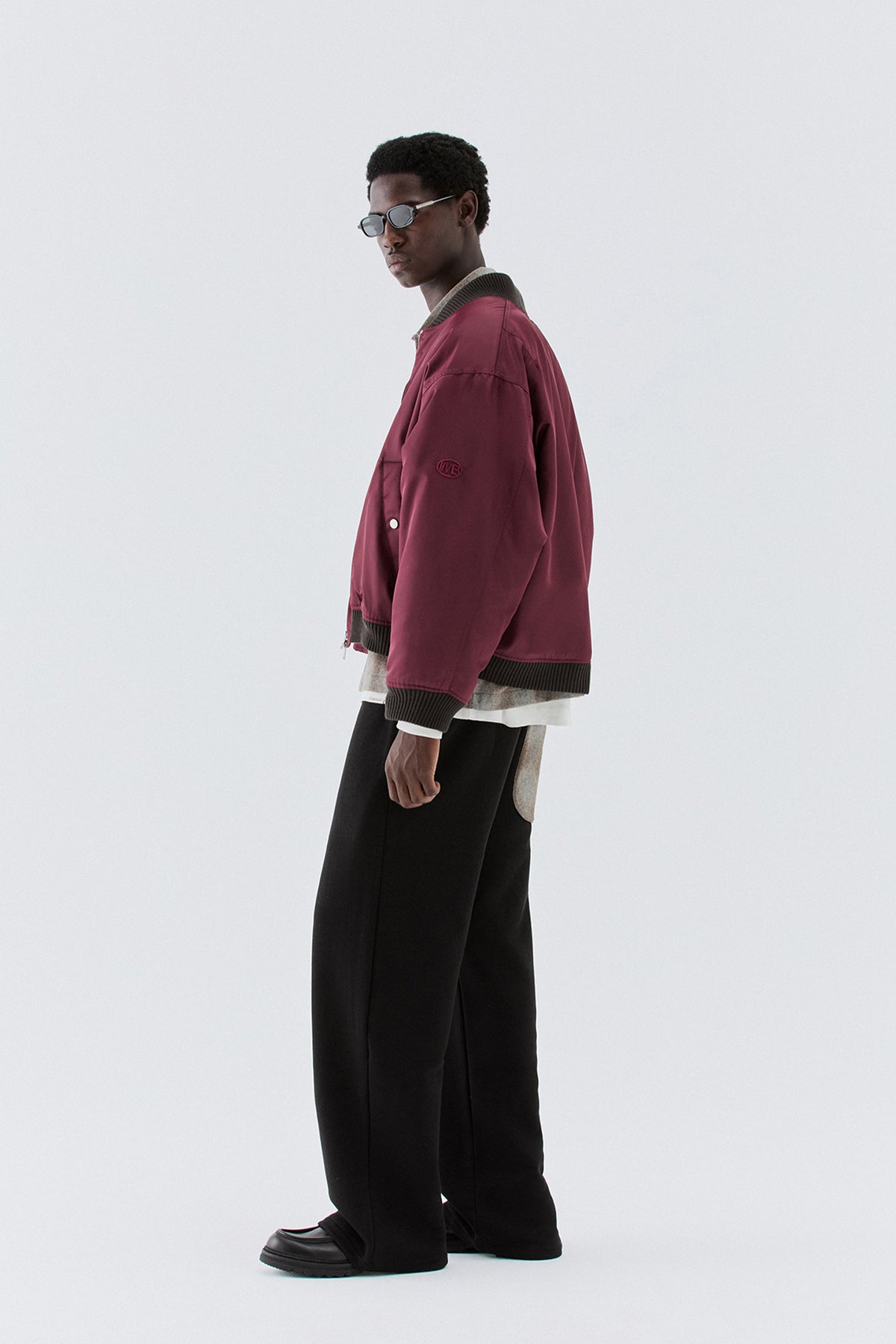 Bomber in nylon oversize - Bordeaux