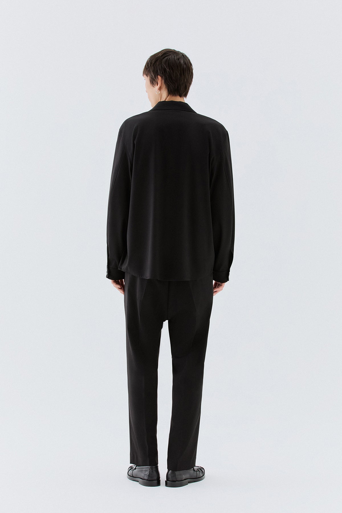 Overshirt con tasca - Nero