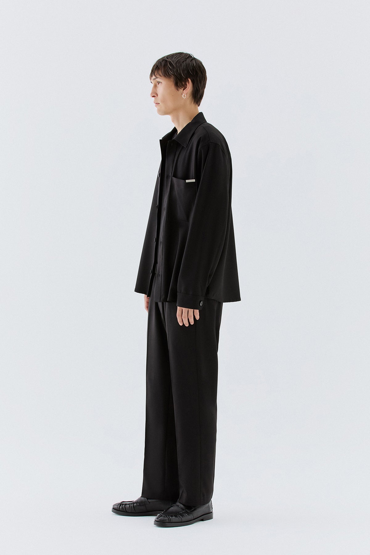 Overshirt con tasca - Nero