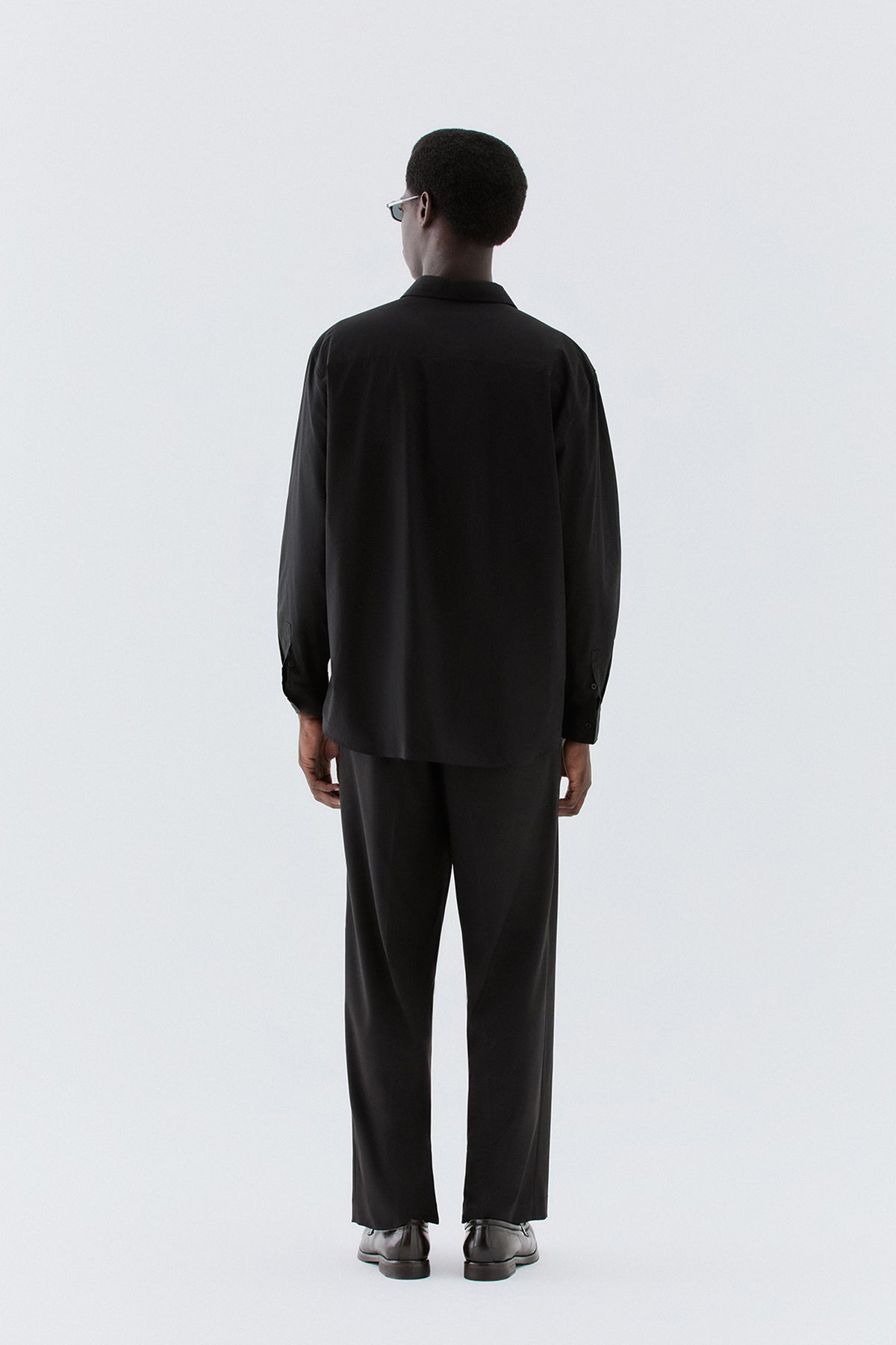 Camicia oversize in cotone - Nero
