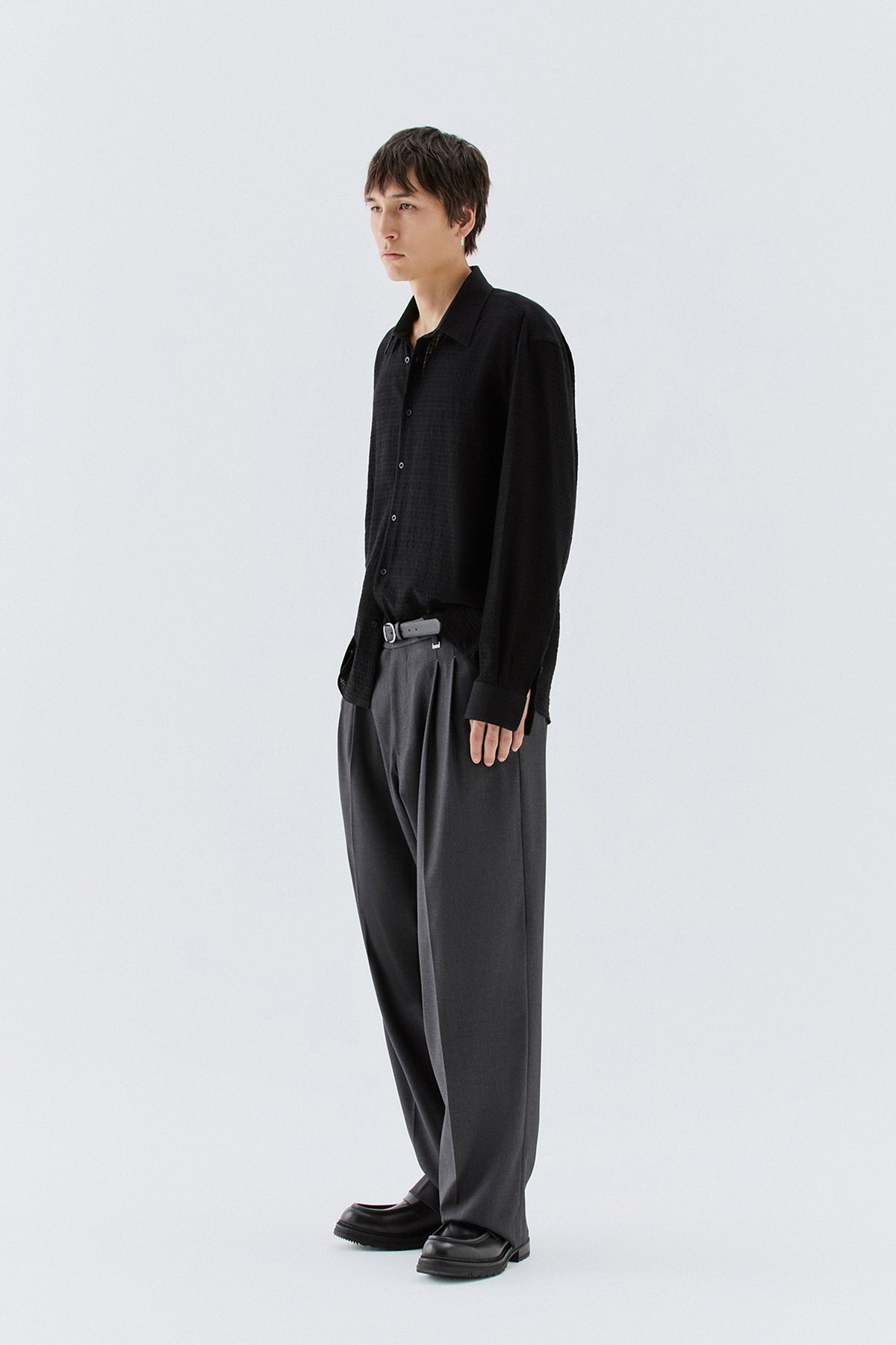 Pantaloni larghi a due pinces - Grigio