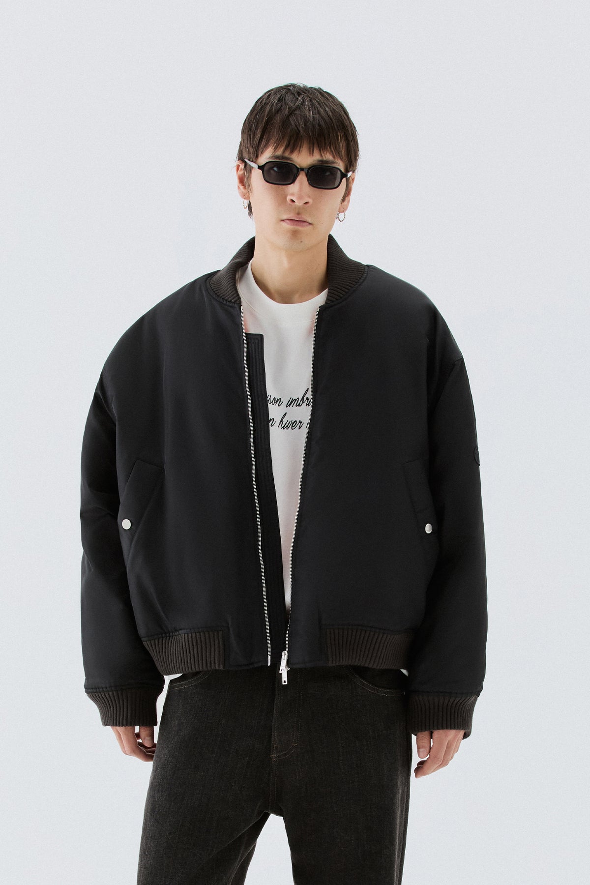 Bomber in nylon oversize - Nero