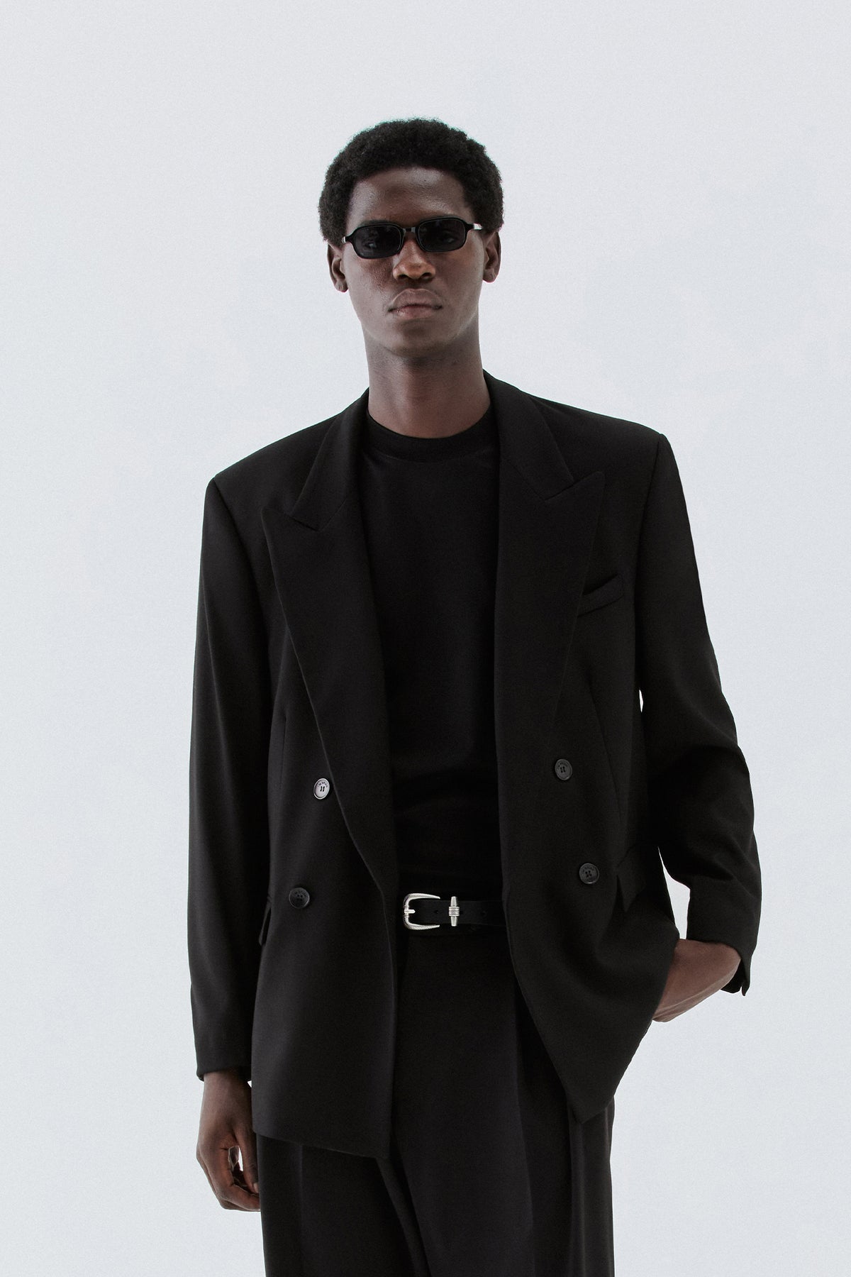T-shirt in cotone mercerizzato - Nero