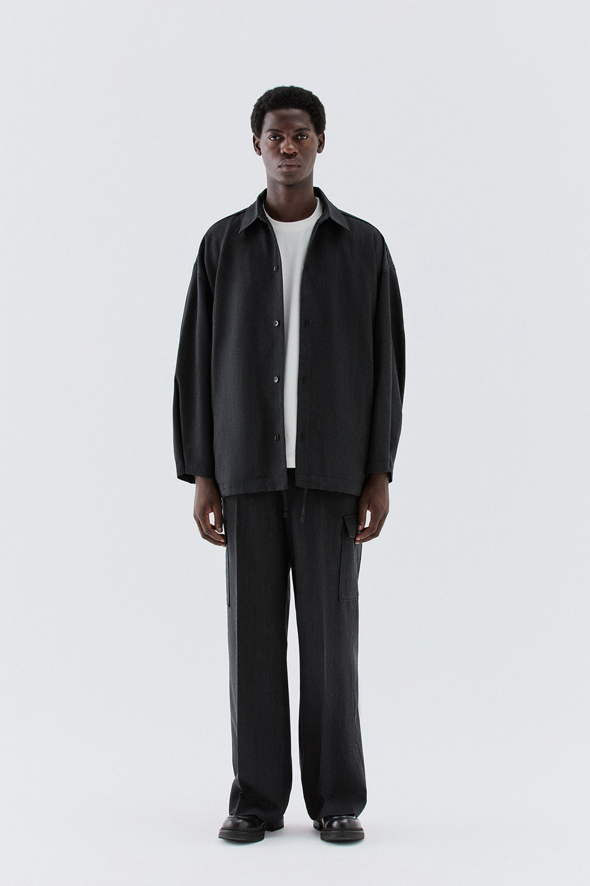 Camicia oversize in lana vergine