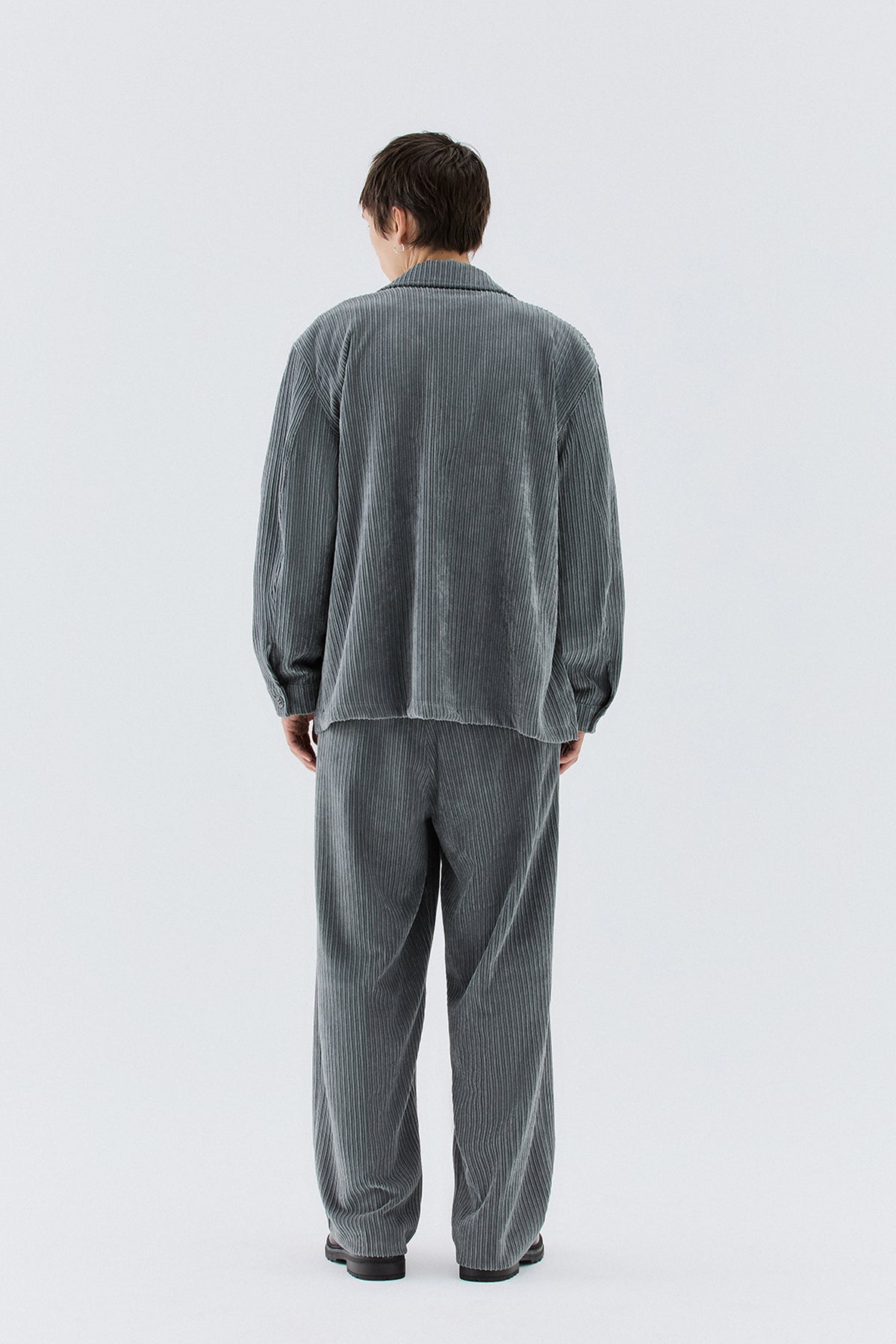 Camicia effetto velluto a coste - Grigio