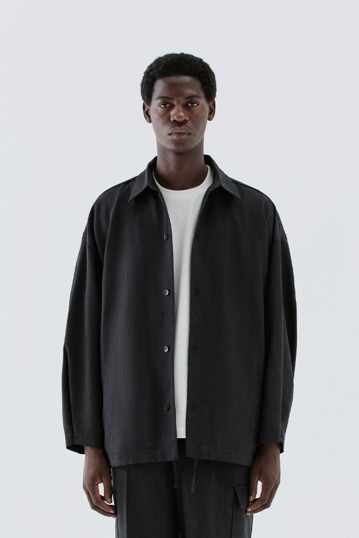 Camicia oversize in lana vergine