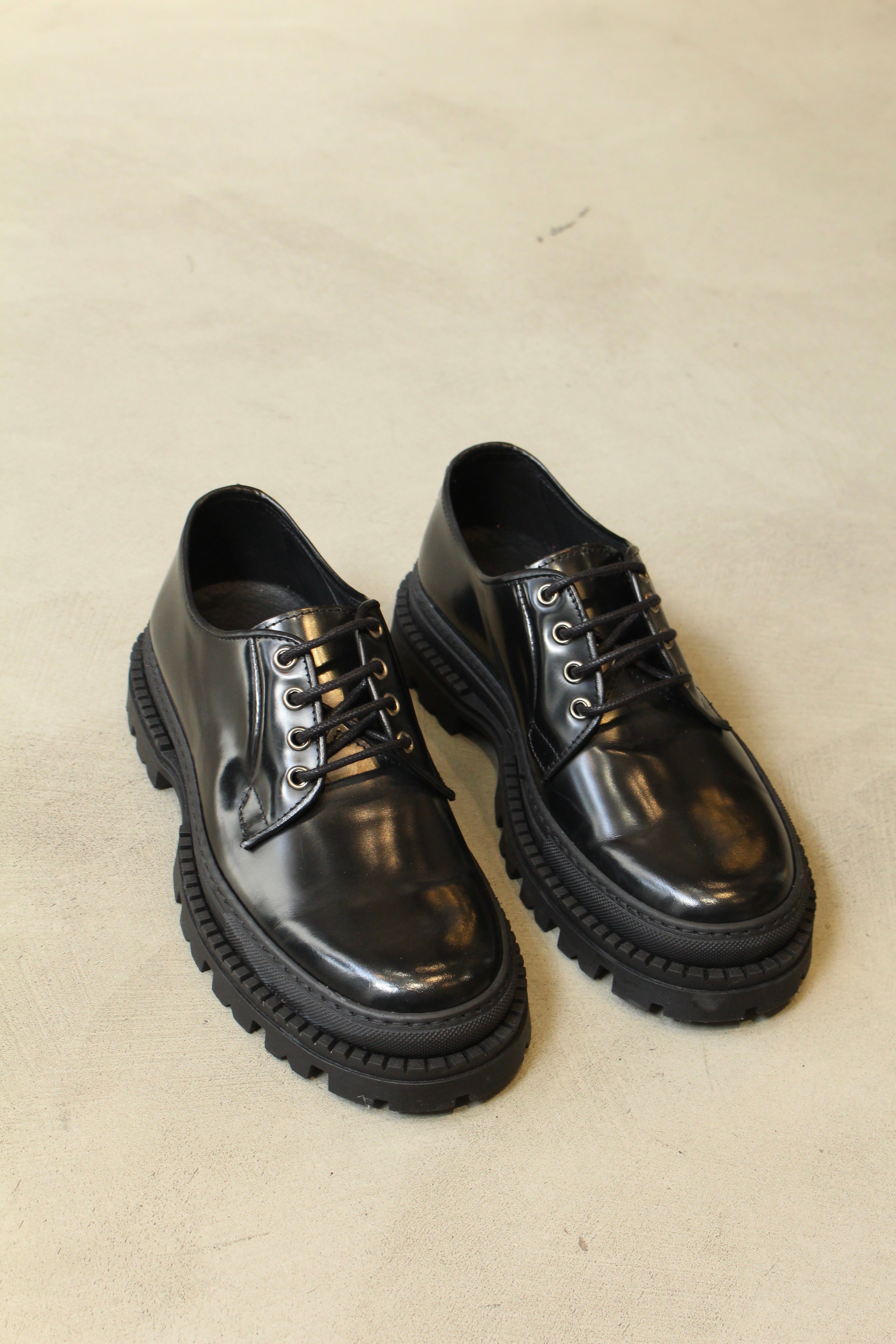 Leather Loafers with Strap - Black
