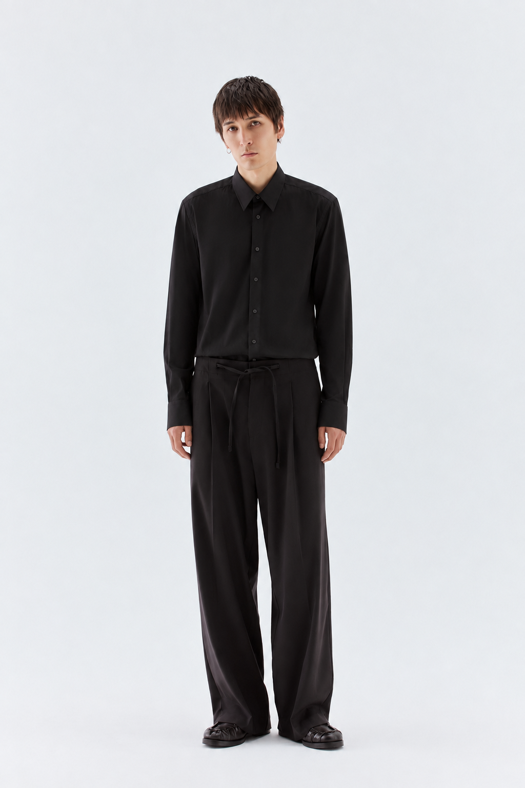 Regular Fit Cotton Dress Shirt - Black