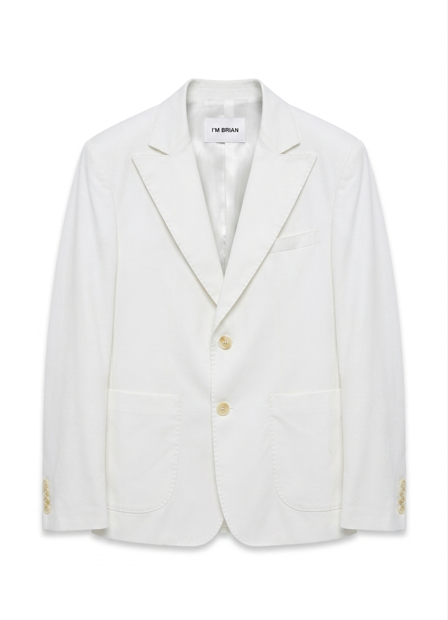 Single-breasted jacket with lapel collar in viscose blend - Ice