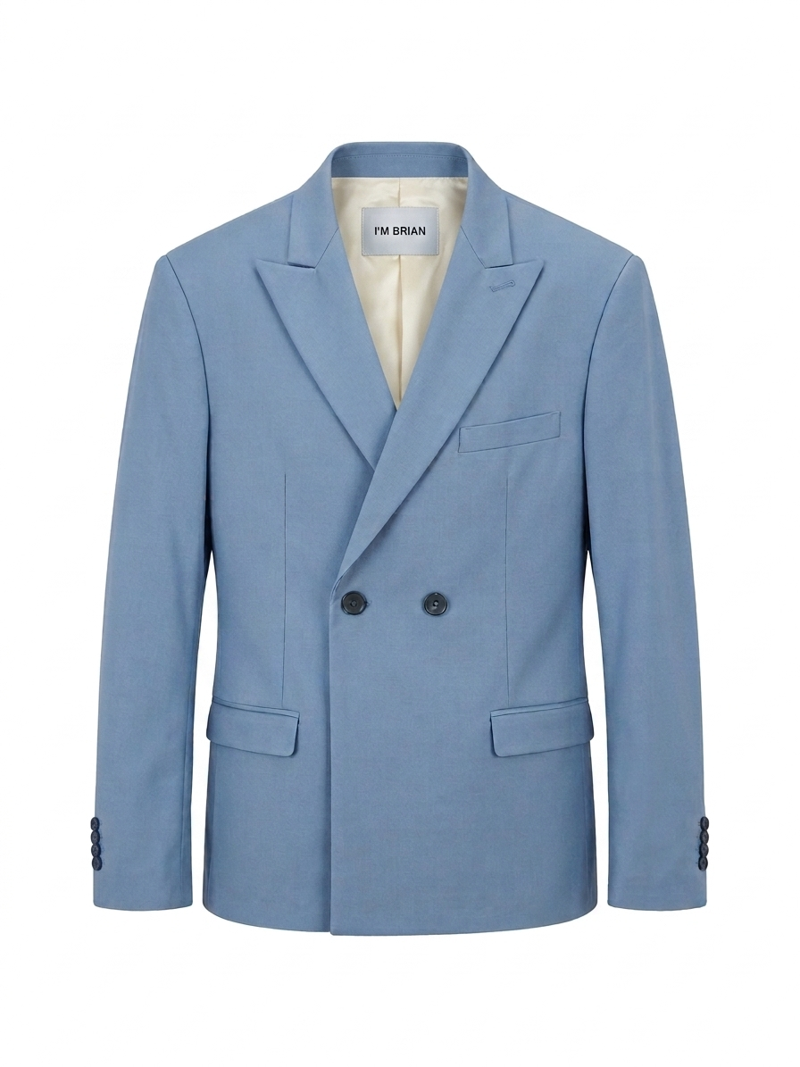 Single-breasted jacket with lapel collar in viscose blend - Ice