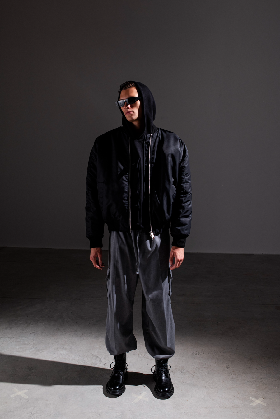 Bomber oversize in re-nylon - Nero