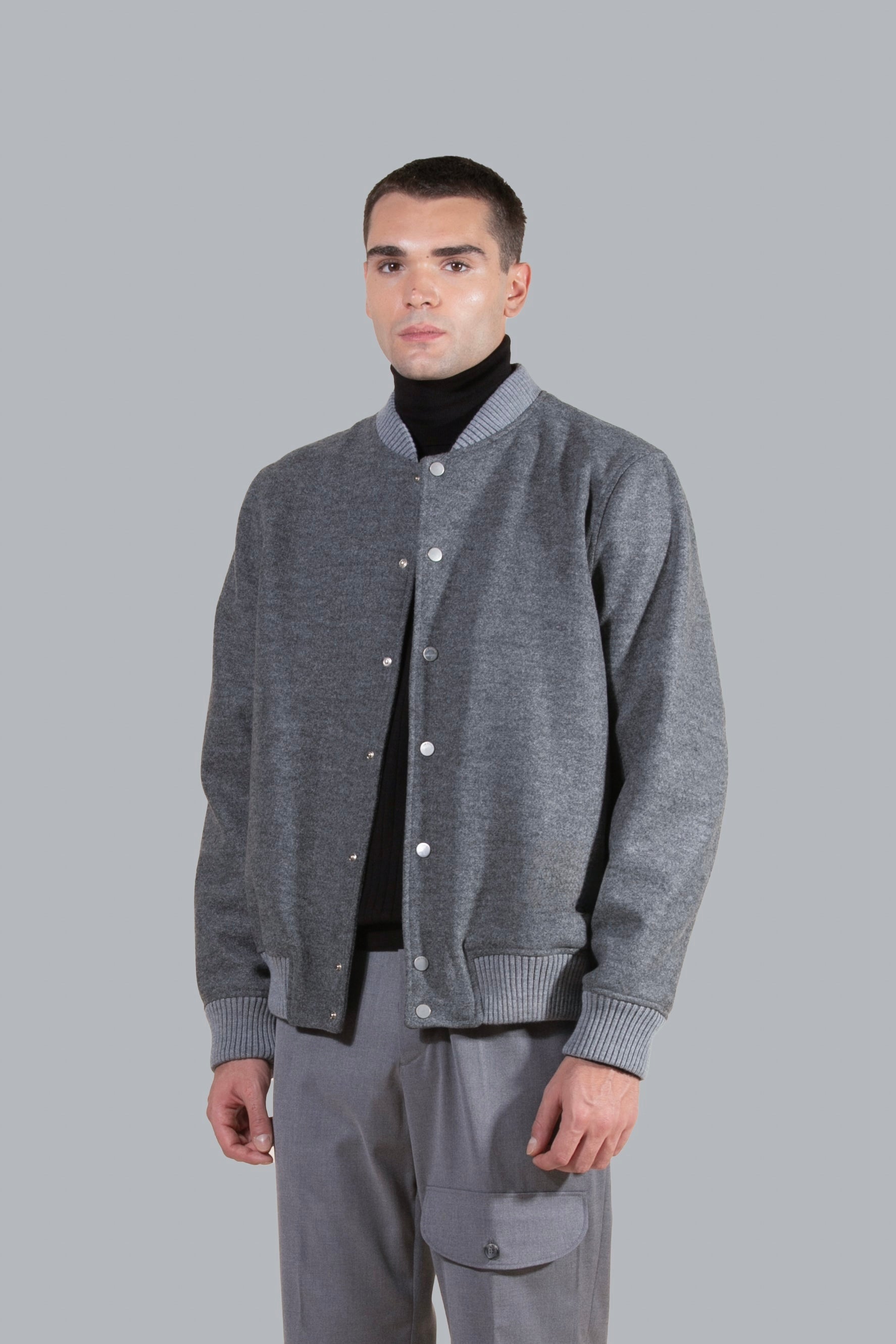 Bomber in misto lana - Grigio