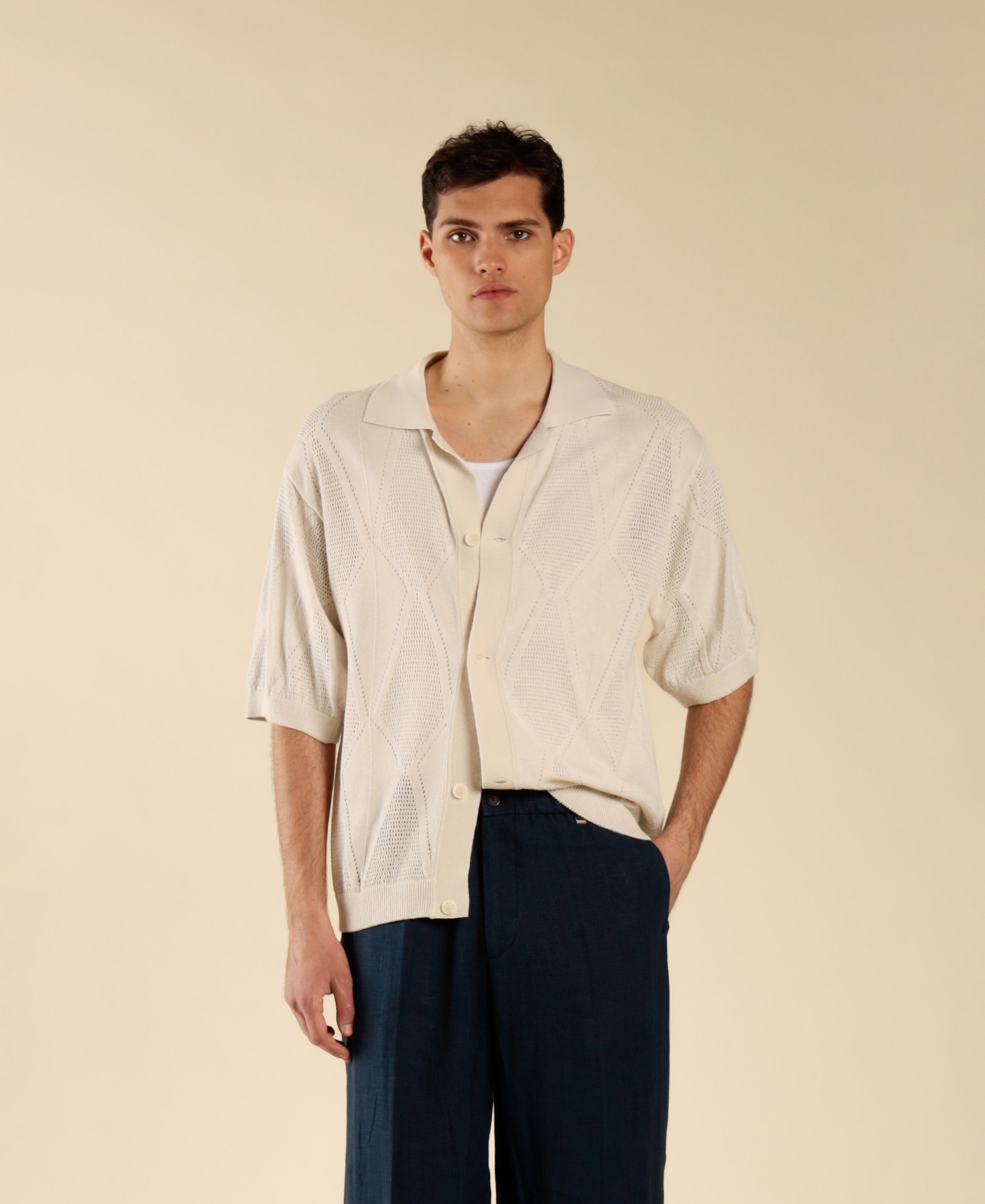 Cotton Knit Cardigan - Ash
