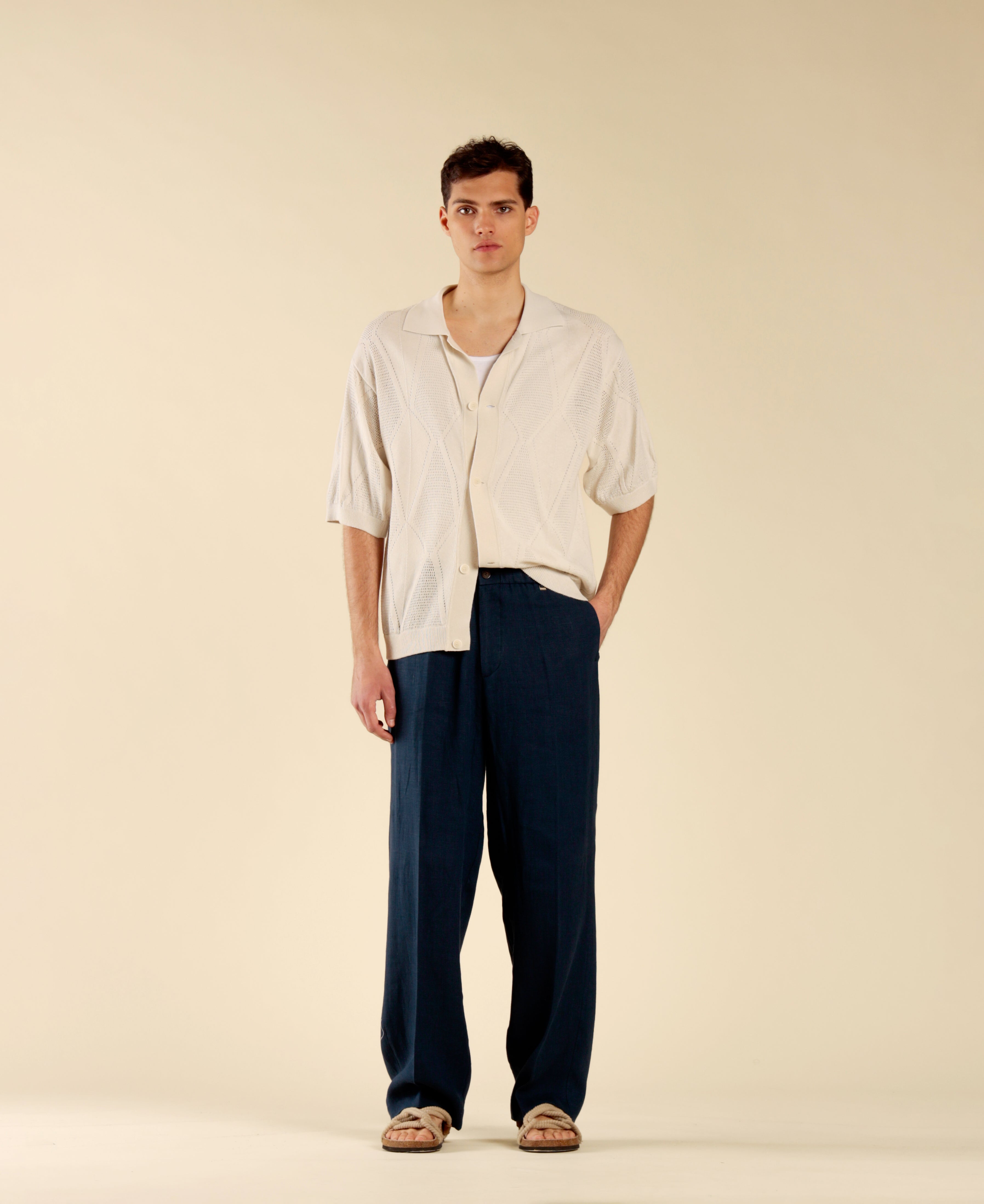 Cotton Knit Cardigan - Ash