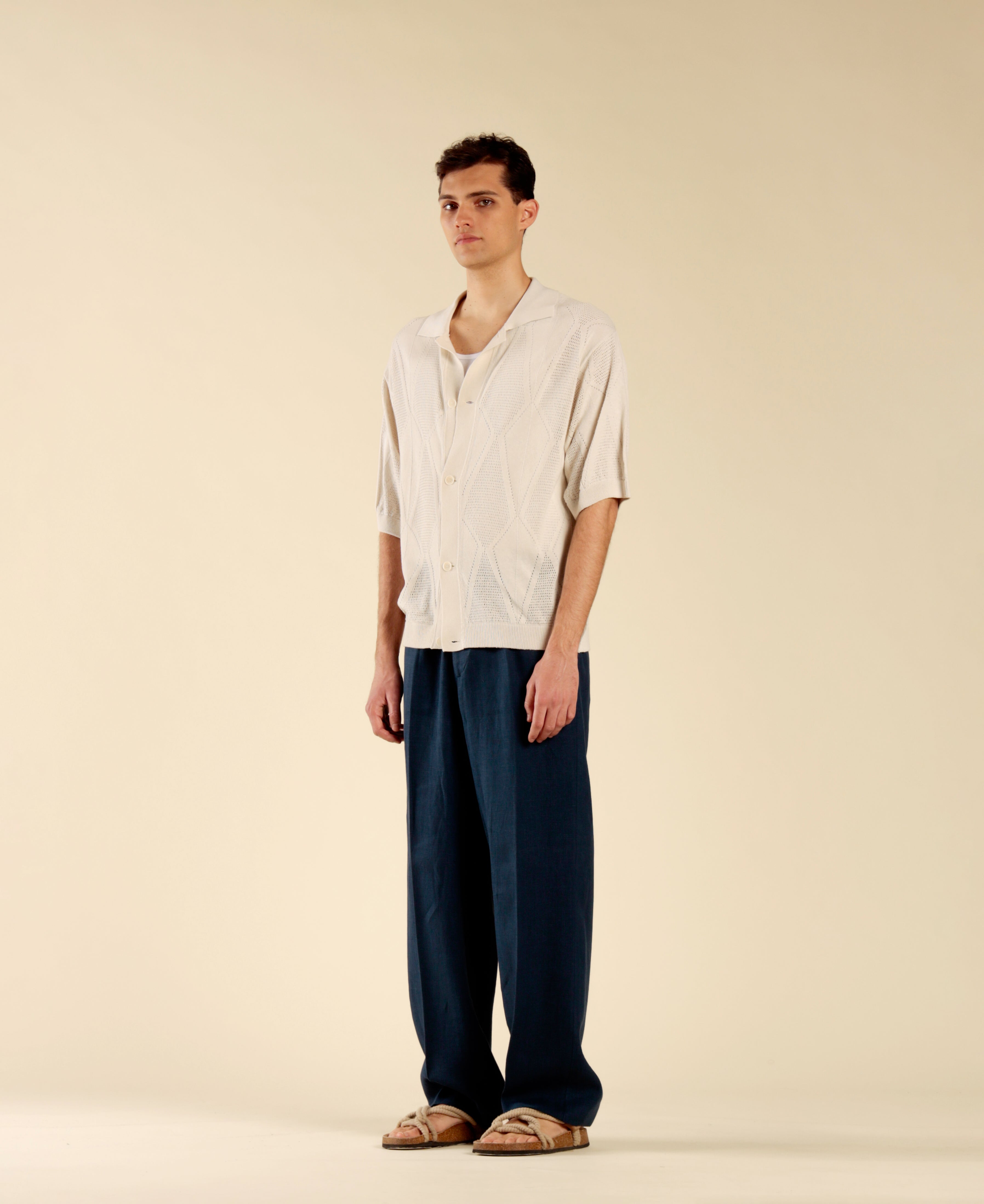 Cotton Knit Cardigan - Ash