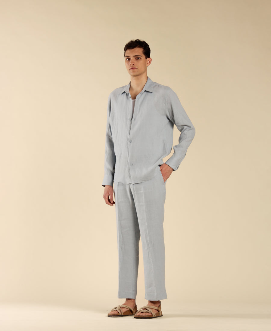Pantalone corto in 100% lino - Polvere