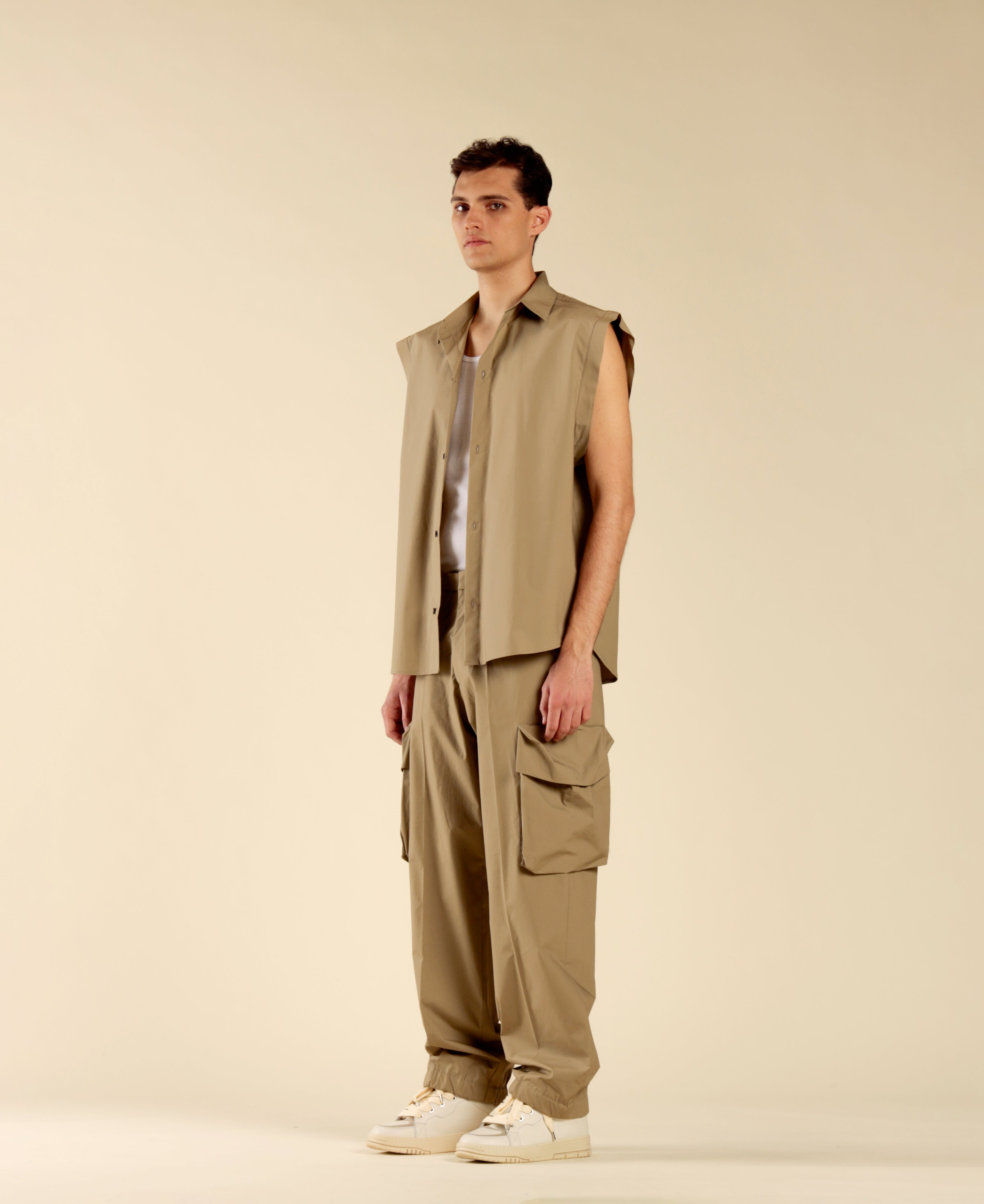 Cotton Cargo Pants - Green