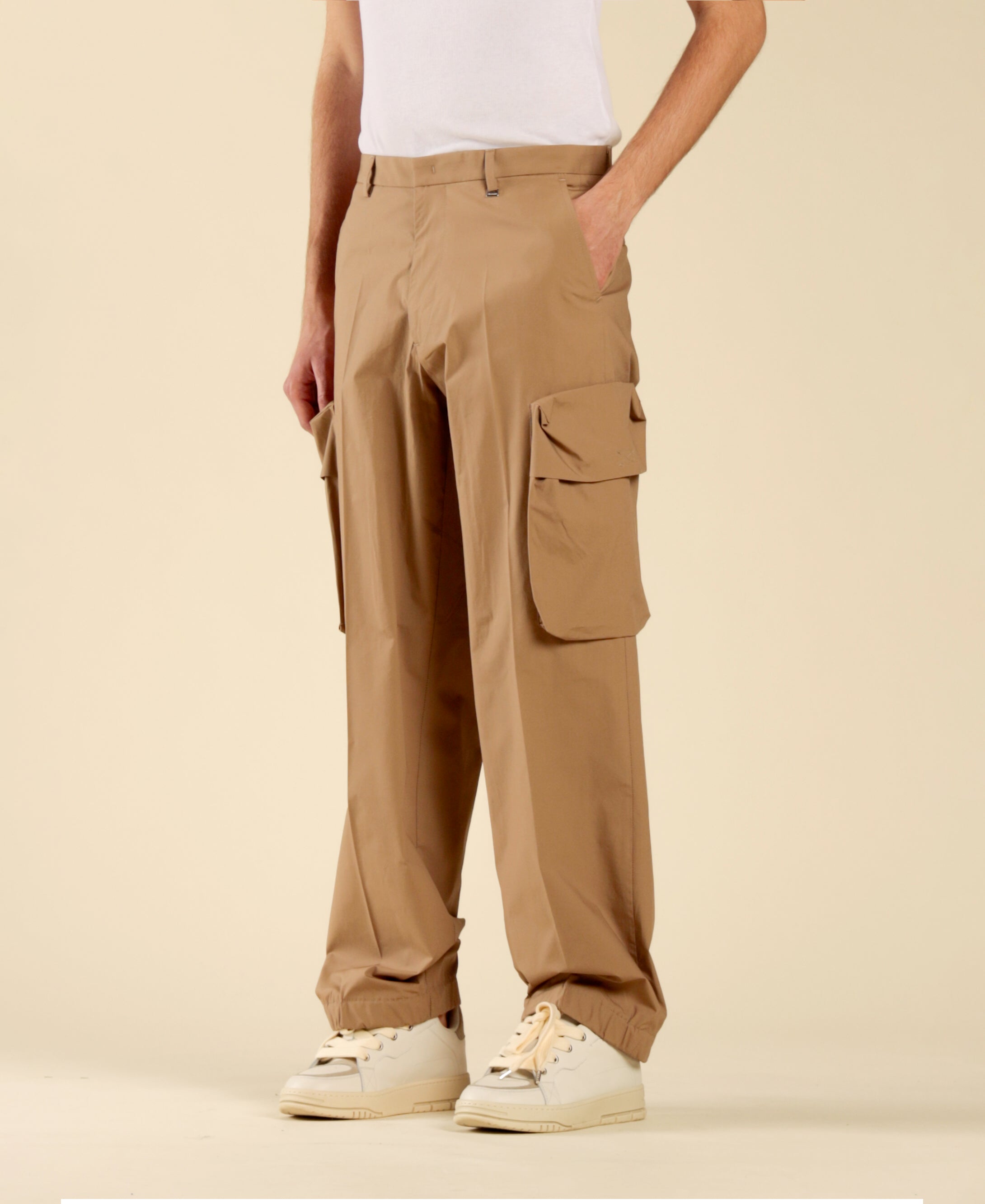 Pantalone cargo in cotone - Beige
