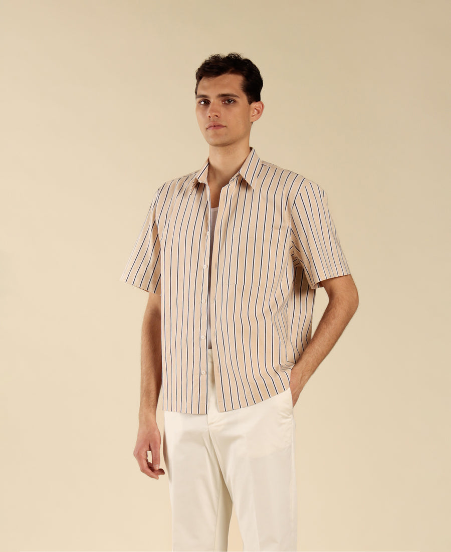 Camicia a righe in cotone
