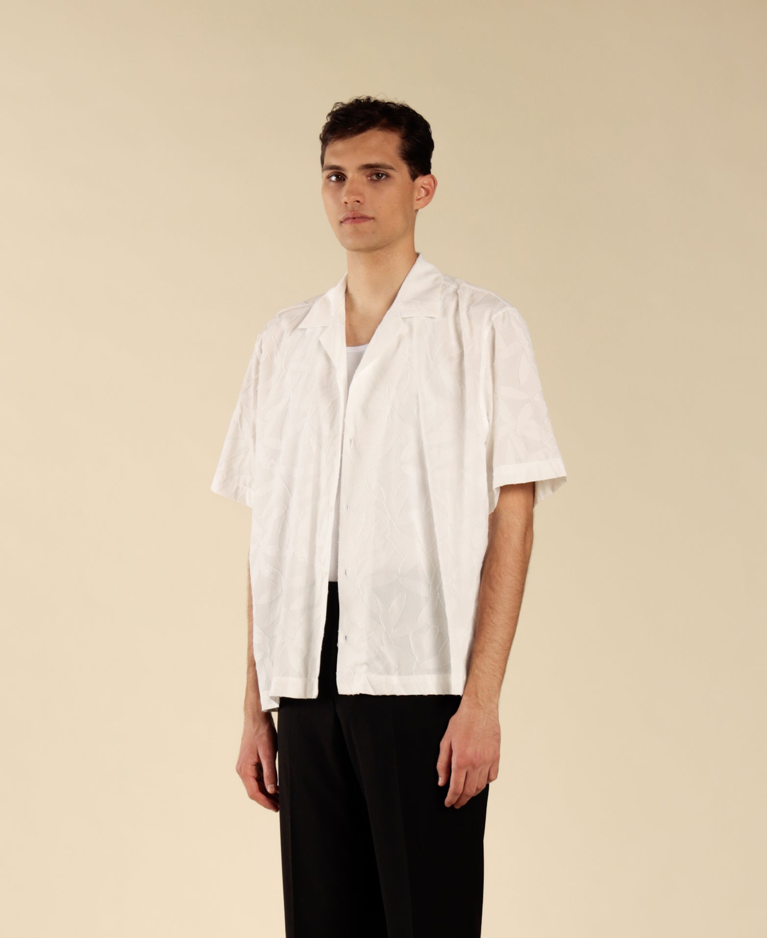 Floral Jacquard Shirt - White