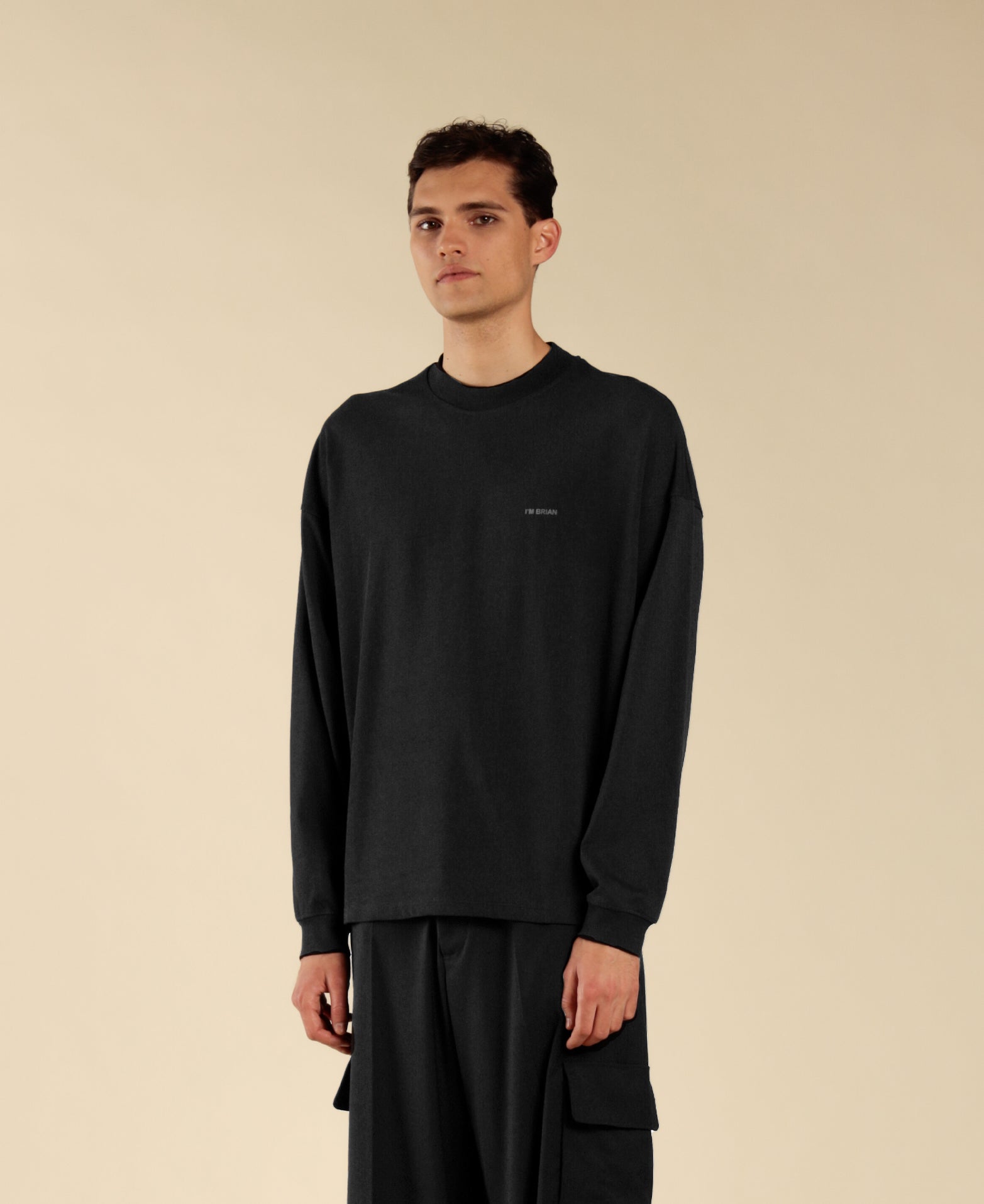 Oversized Long Sleeve T-Shirt - Black