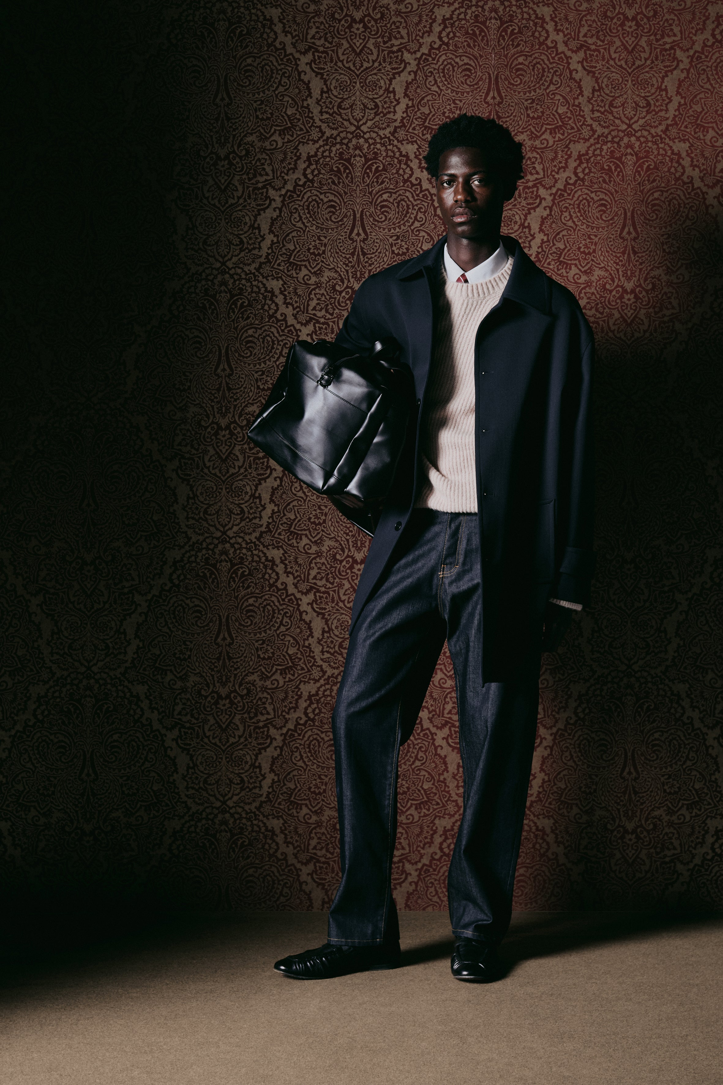Jeans dritti in raw denim