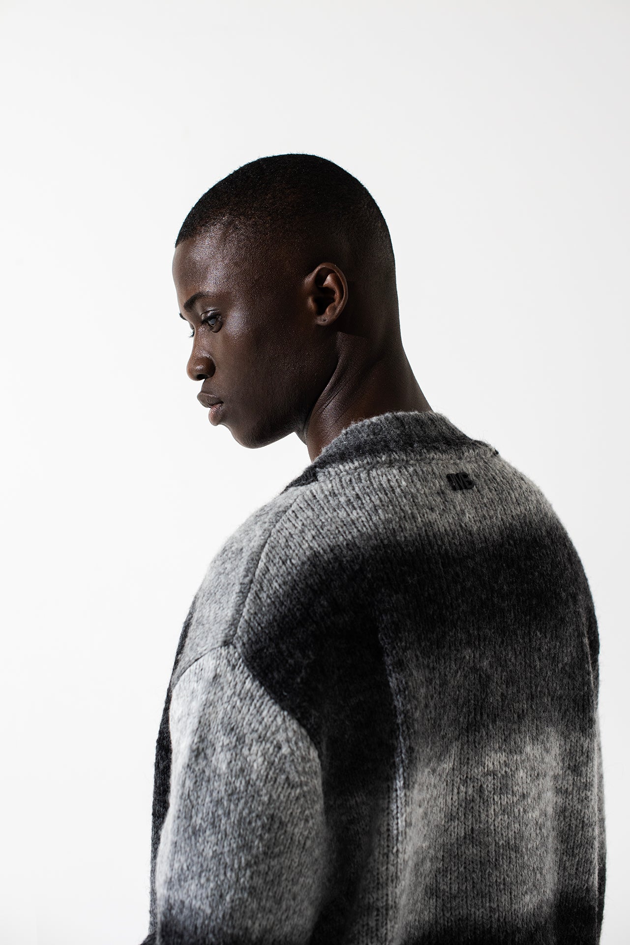 Tie dye patterned wool cardigan