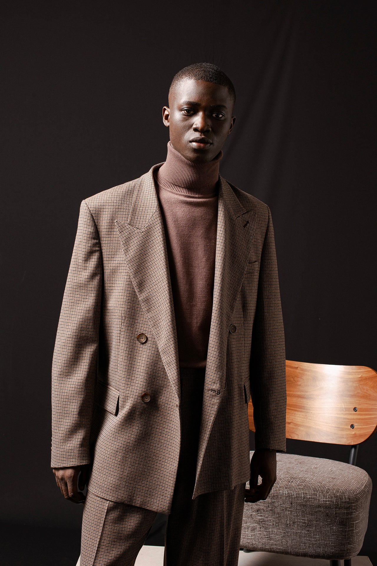 Giacca oversize pied de poule doppiopetto