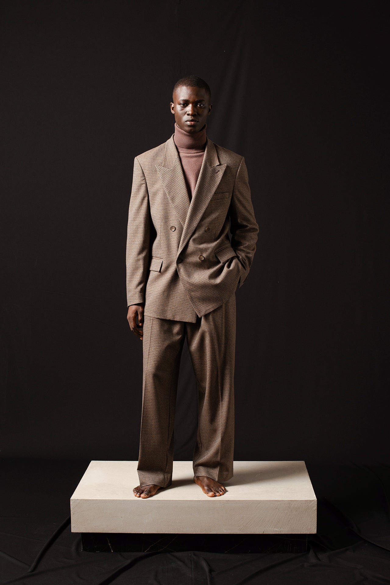 Giacca oversize pied de poule doppiopetto