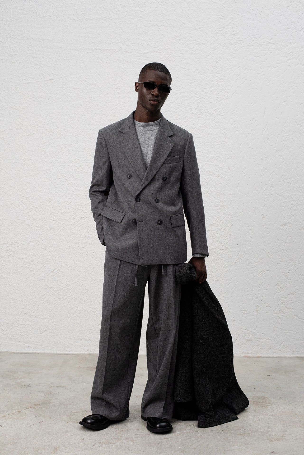 Double-breasted suit jacket - Grey