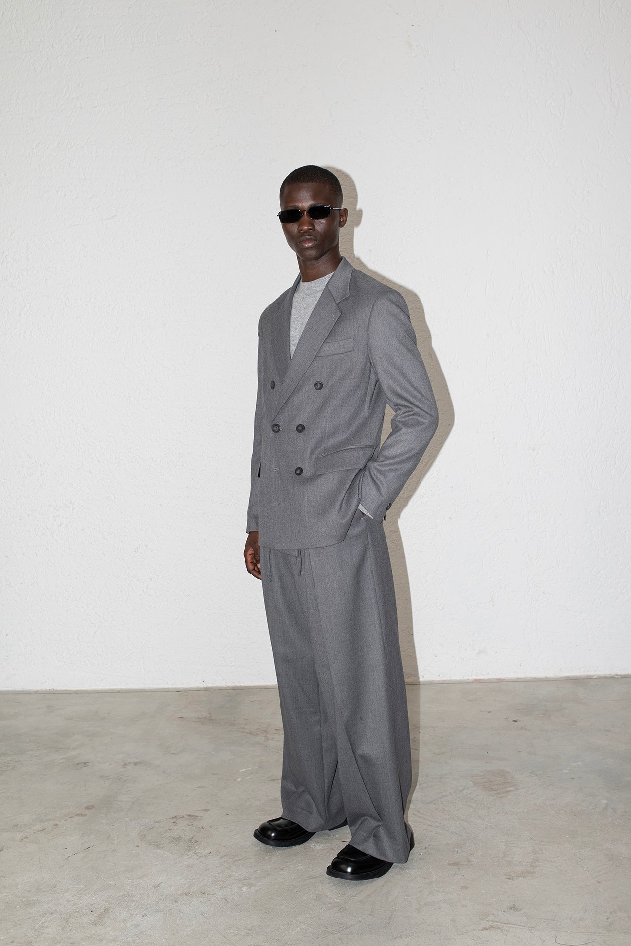 Double-breasted suit jacket - Grey