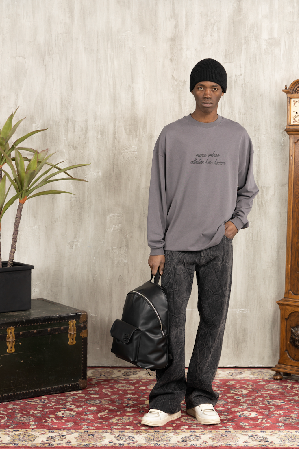 T-shirt in jersey con logo - Grigio