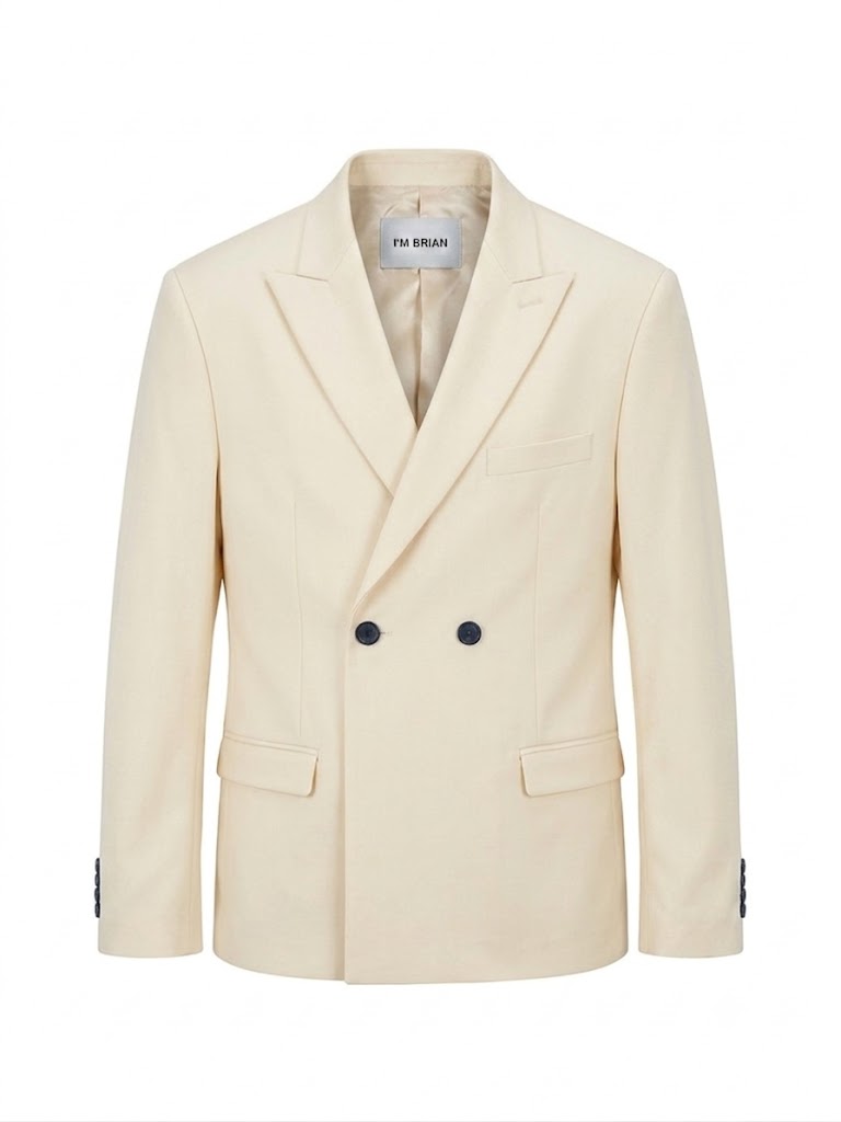 Single-breasted jacket with lapel collar in viscose blend - Ice