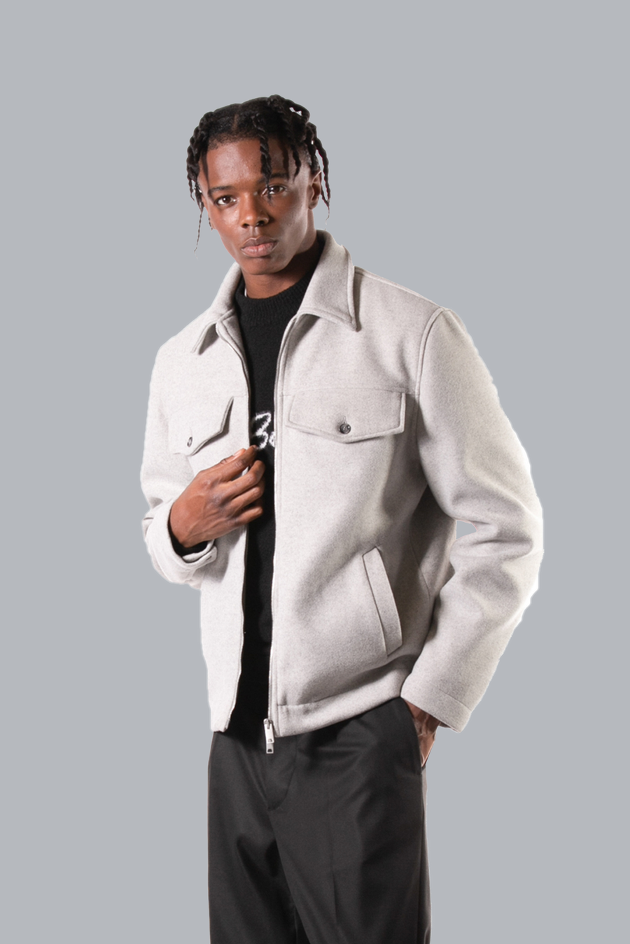 Jacket with zippers and chest pockets - Grey