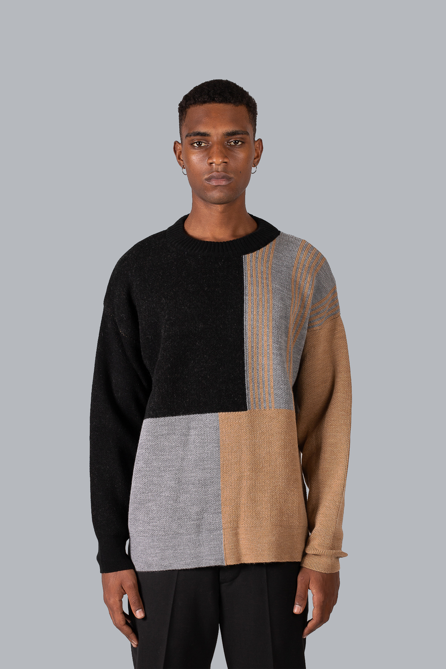 INTARSIA CREW NECK SWEATER - SINGLE V