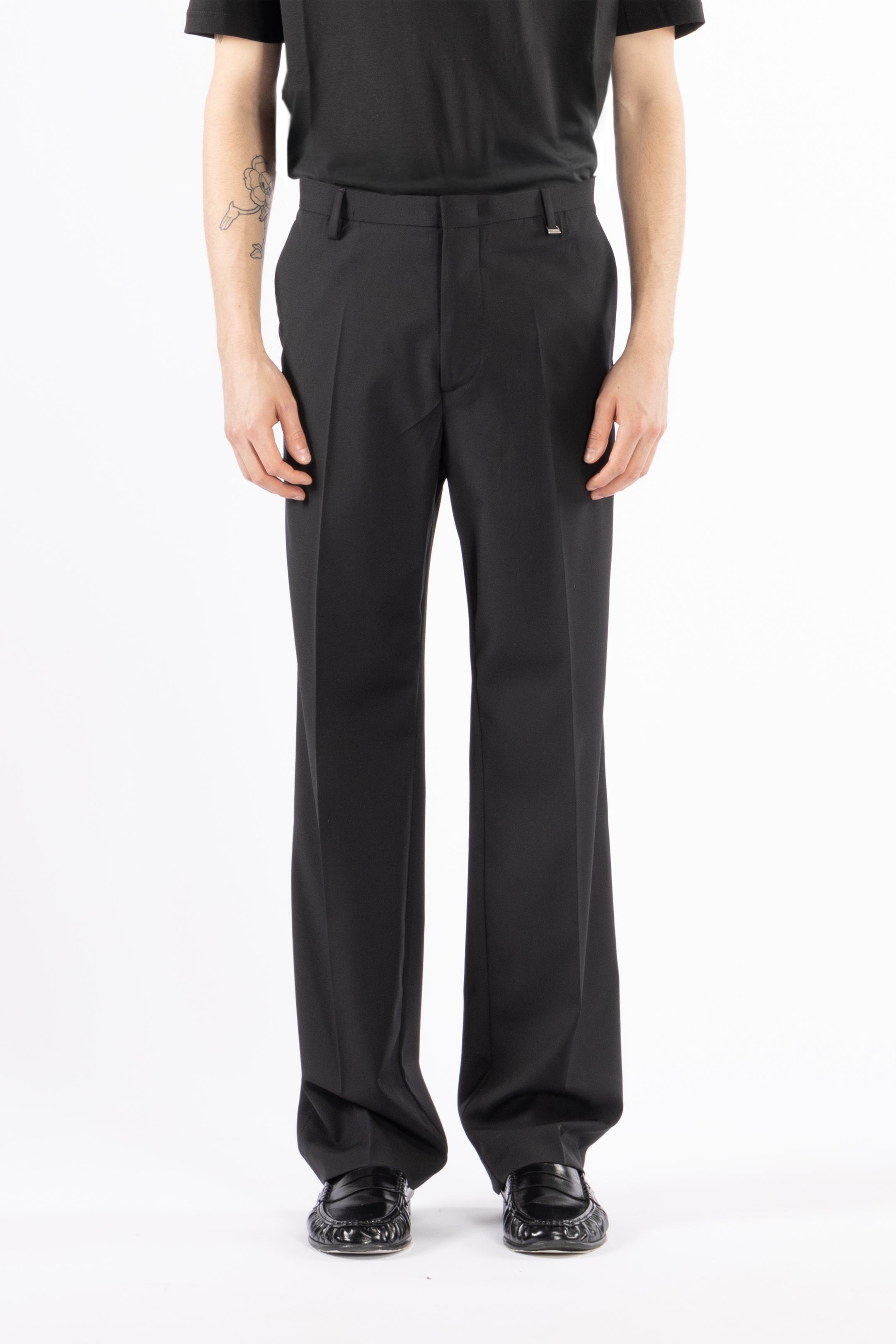 Pantalone da abito misto lana - Nero