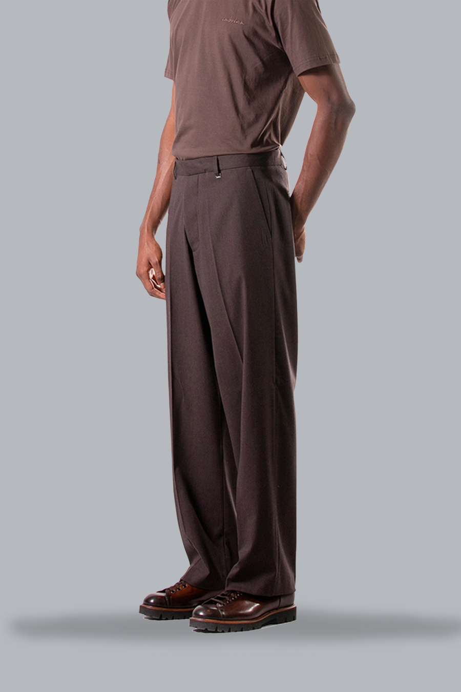 Wide leg trousers in viscose and flannel - Moro 