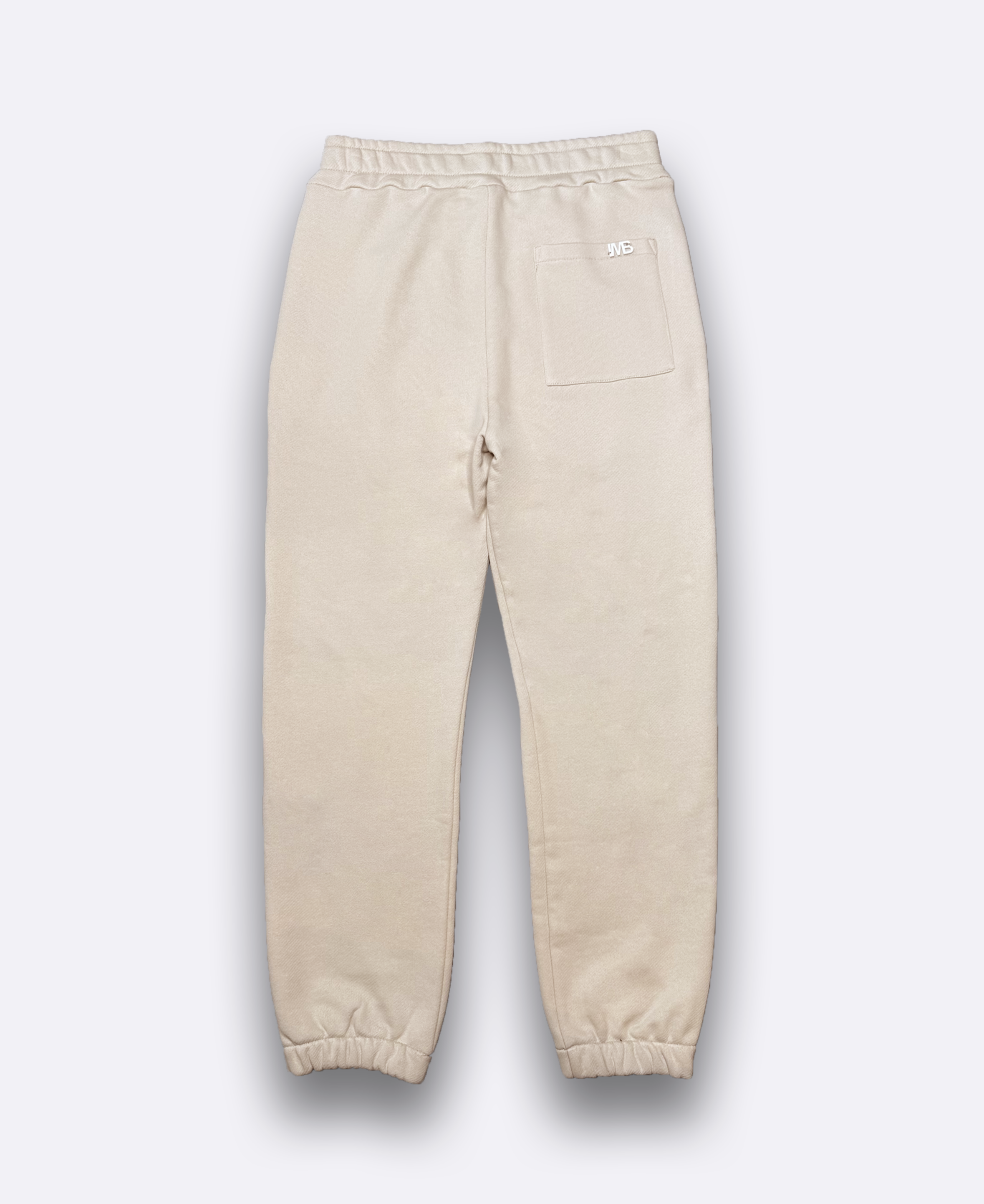 Pantaloni in felpa di cotone elastico al fondo - Beige