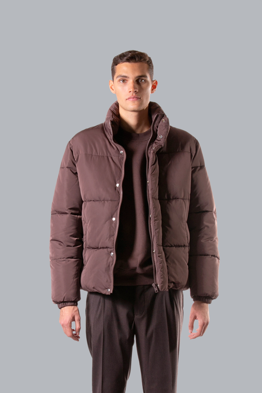 Boxy fit "Puffer" down jacket - Brown