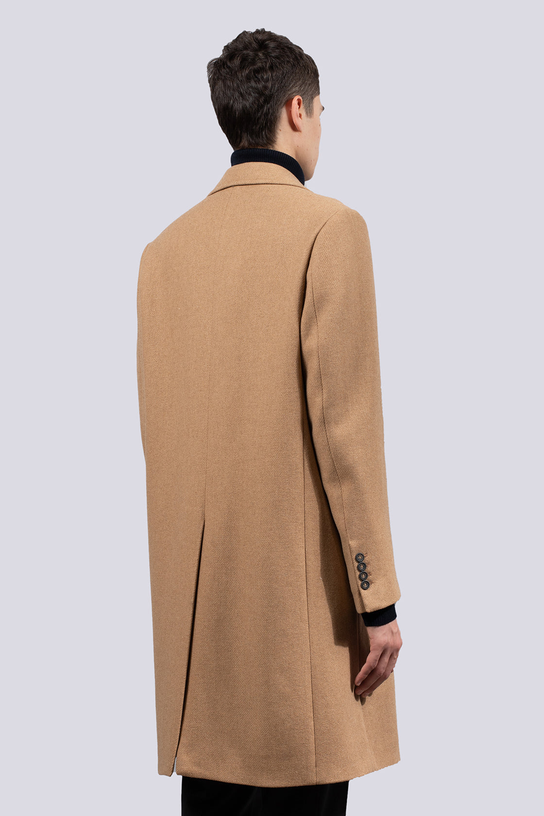 Double-breasted wool blend coat - Camel