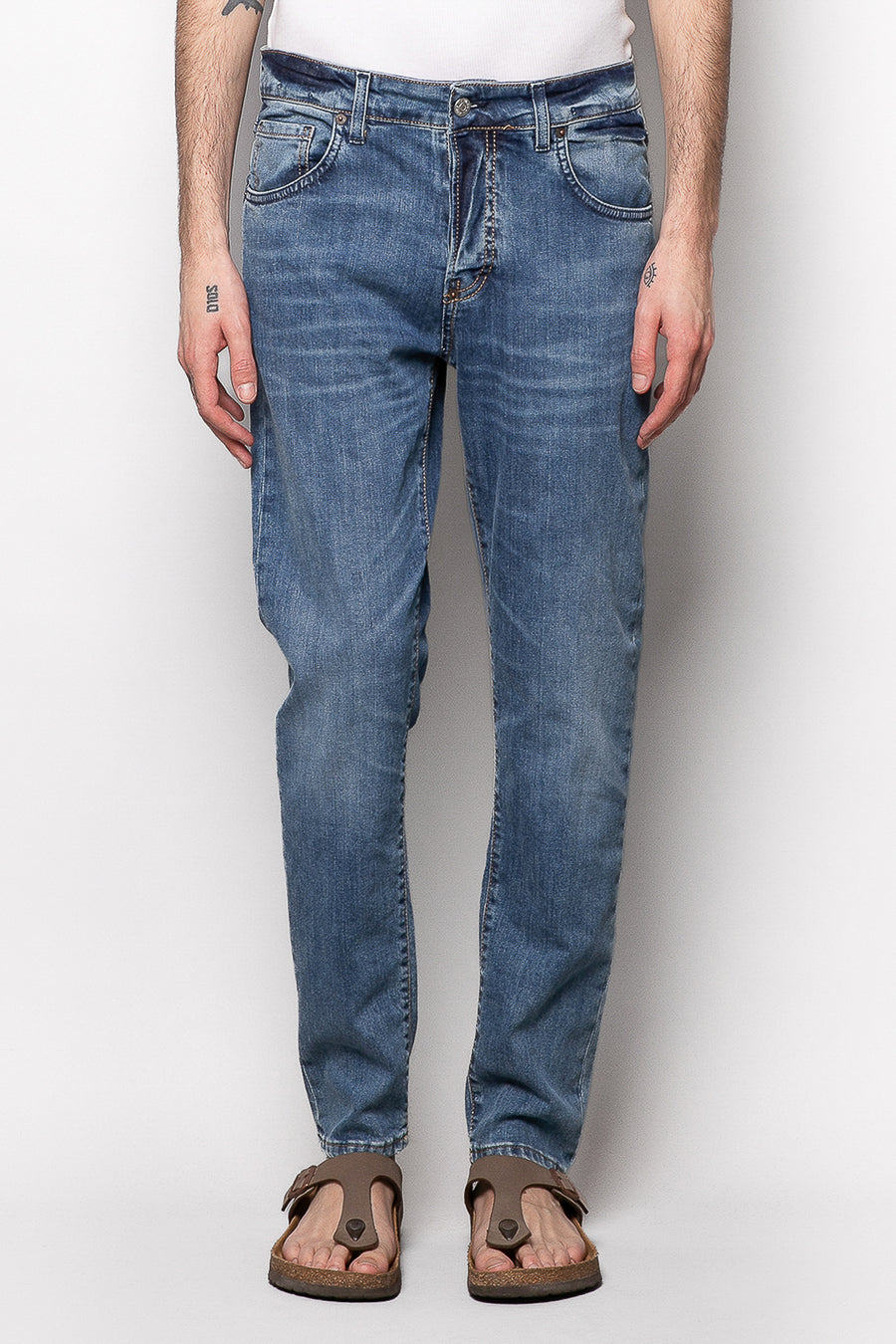 Jeans Alan regular crop 5-tasche in denim