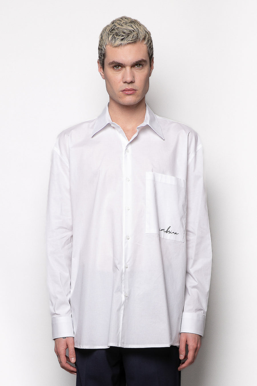 Camicia oversize a maniche lunghe in tessuto di cotone - Bianco