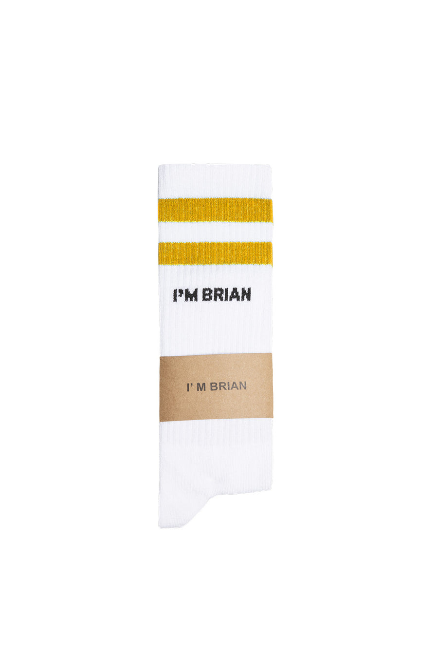 Ribbed socks with yellow bands