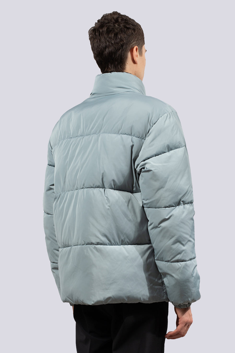 Oversized matte nylon down jacket - Grey