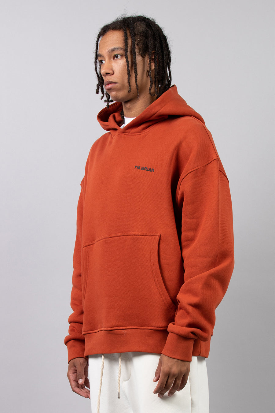 Oversized hoodie with print - Orange