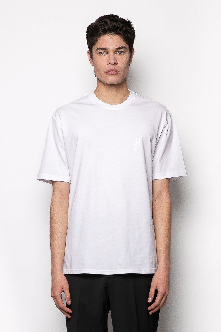 T-shirt in tessuto cotone regular fit con logo stampa gommata - Bianco